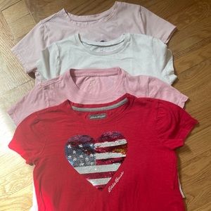 4 girls t-shirts size 10/12